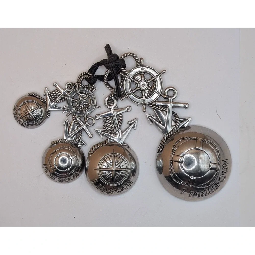 Measuring Spoon Set Lighthouse & Sailboats Anchors Nautical 4 Piece